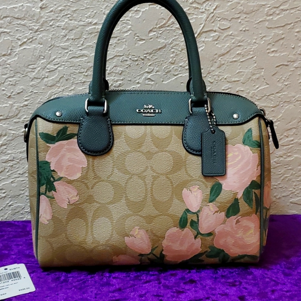 Coach Camo Rose Mini Bennett Satchel